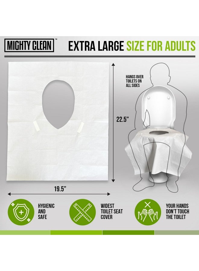 Mighty Clean XL Disposable Toilet Seat Covers by Mighty Clean｜100% Waterproof ｜Individually Wrapped, Extra Wide Covers for Adults and Kids｜20 Count - Image 2