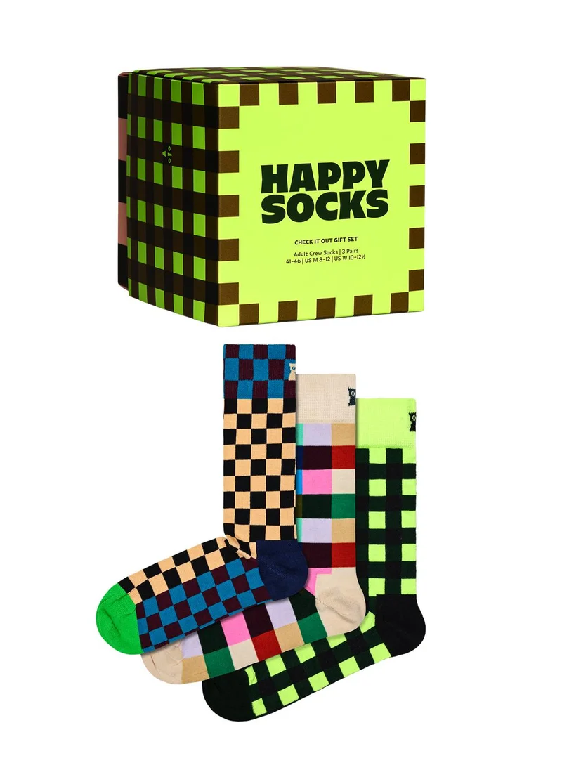 Happy Socks 3-PACK CHECK IT OUT SOCKS GIFT SET