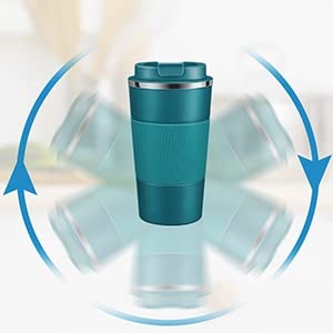 Wosta Insulated Travel Coffee Mug 2.0 | Double Wall Vacuum Stainless Steel Fat-Bottomed Coffee Cup Tumbler With Spill Proof Flip Lid For Hot And Ice Beverages (Blue Color, 510 Ml), 510 Milliliter - Image 5