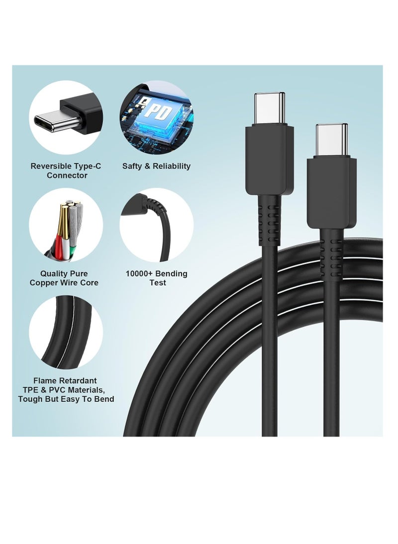 SUNSAR 2-Pack 1.5M Black Cable, Type C to Type C Cable,Fast Charging Cable for Galaxy note10/s20/note20/s21 - Image 3