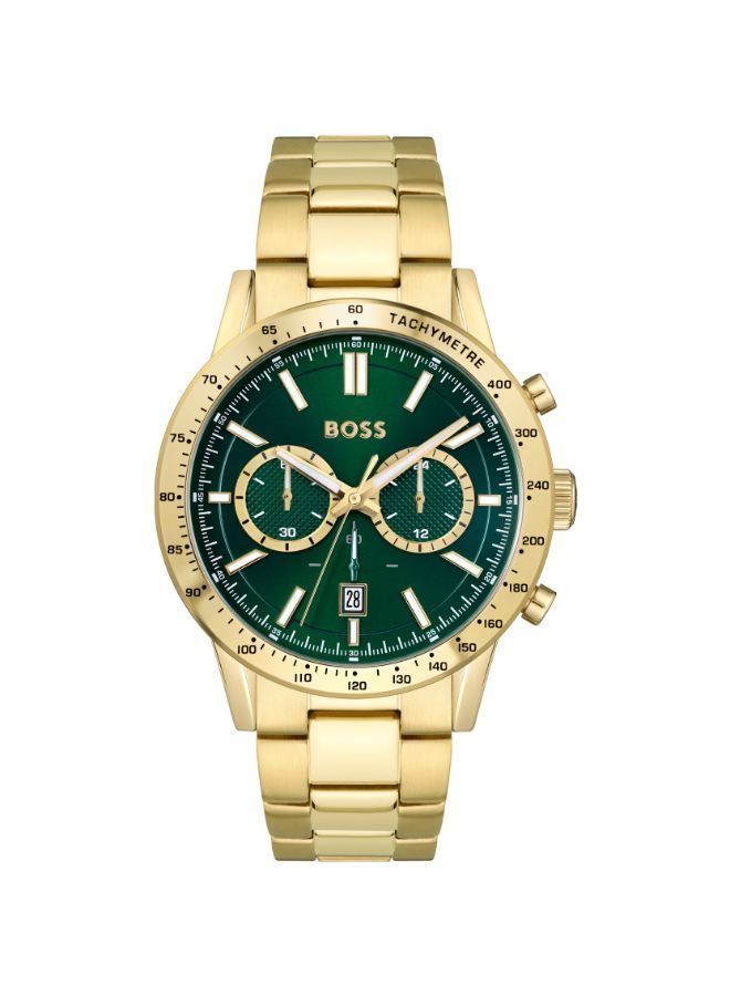 BOSS HB Men's Analog Quartz Watch with Gold Strap 1513923, Green, 1513923-AMZUK