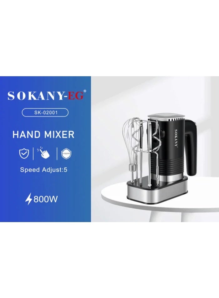 sokany SK-02001 Sokany 800W 3-in-1 Egg Beater + Base - Image 2