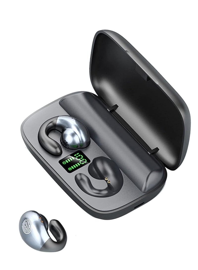 Excefore Wireless Earbuds with Earhooks Mini Bone Conduction Headphones Waterproof Bluetooth Earbuds Earpiece Noise Canceling Headset Sports Bluetooth 5.0 Earphones Headset for Cycling Driving, Gym - Image 1