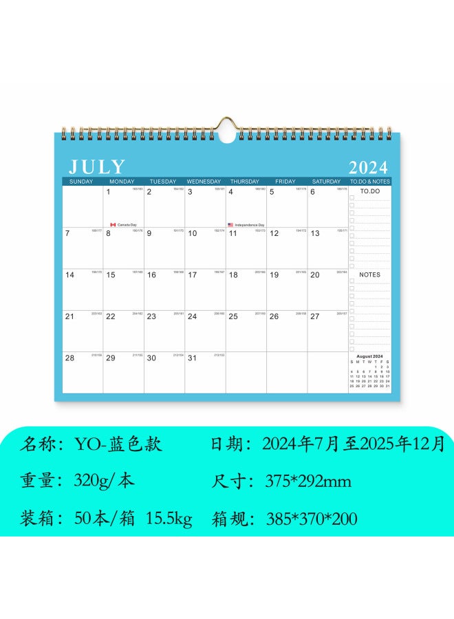 INSTANT English Calendar Yo Coil Simple Creative Multi-country Holiday Calendar 365 Days Countdown Calendar - Image 1