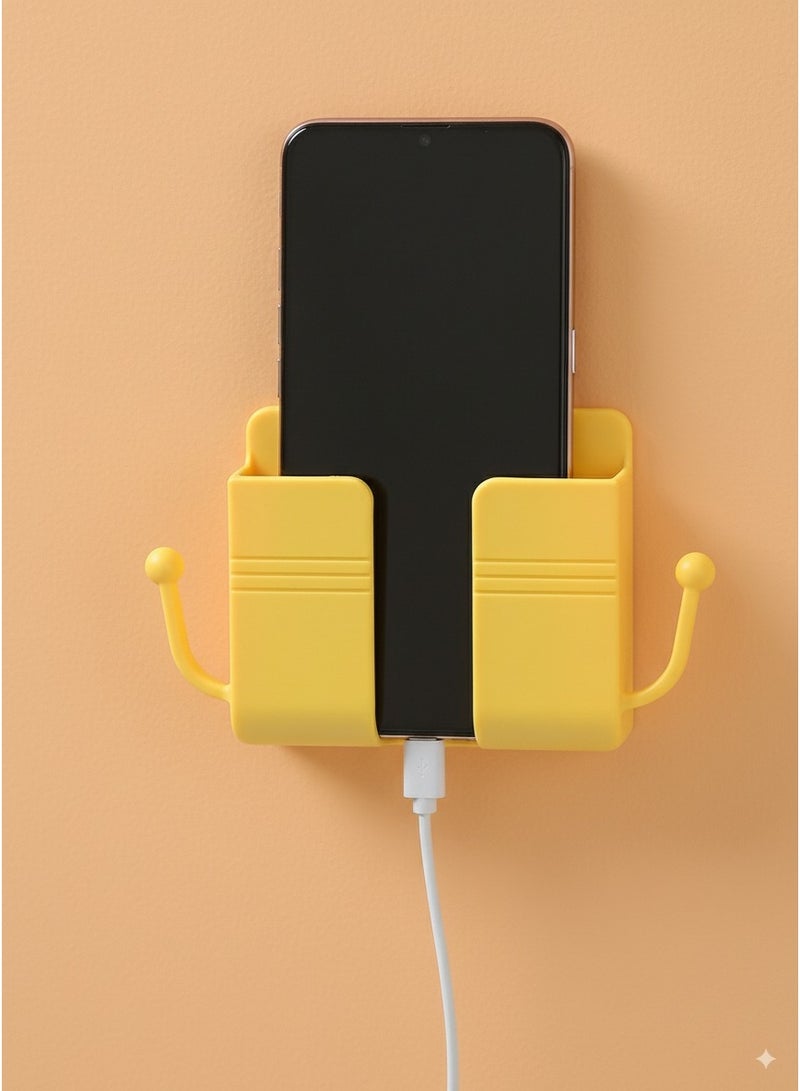 Wall Mount Phone Holder, Remote Control and Mobile Phone Holder, Multipurpose Stand with Phone Charging Hole, Strong Double Sided Adhesive Multicolor - Image 3