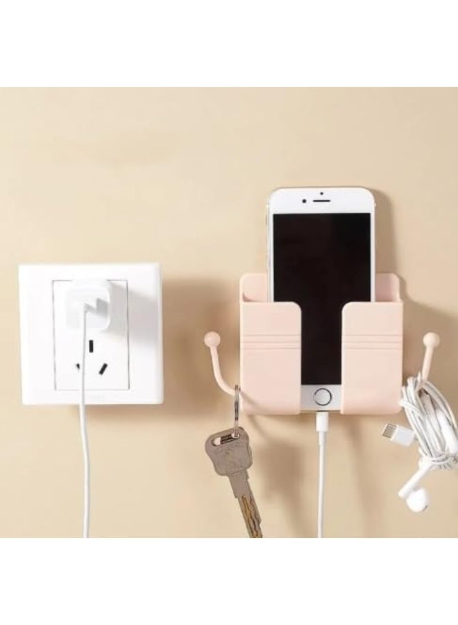 Wall Mount Phone Holder, Remote Control and Mobile Phone Holder, Multipurpose Stand with Phone Charging Hole, Strong Double Sided Adhesive Multicolor - Image 5