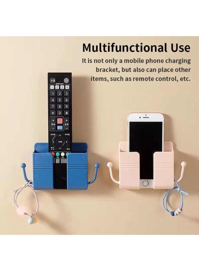 Wall Mount Phone Holder, Remote Control and Mobile Phone Holder, Multipurpose Stand with Phone Charging Hole, Strong Double Sided Adhesive Multicolor - Image 4