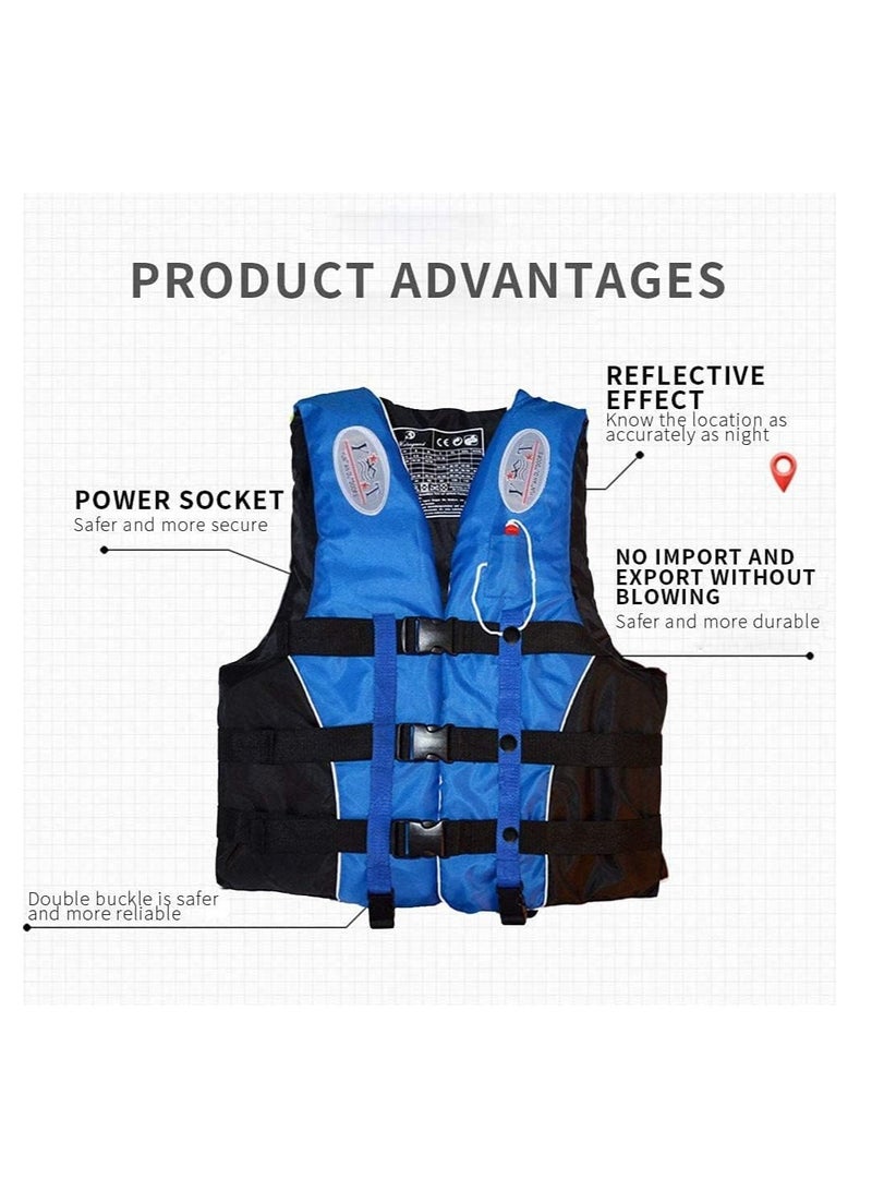 REBENUO Swimming jacket, latest model, safety jackets, size XXL (blue) - Image 3