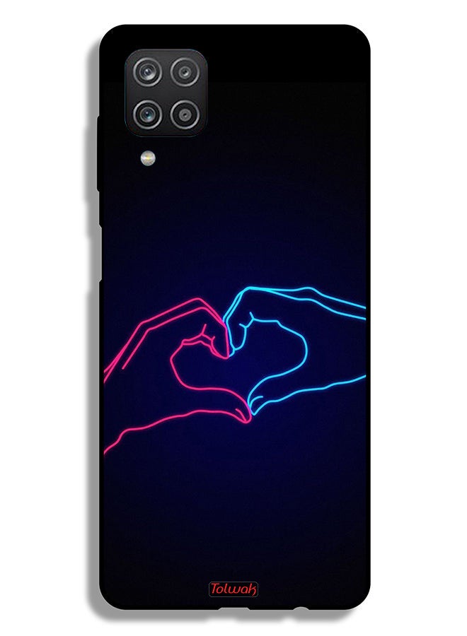 Tolwak Samsung Galaxy A12 Protective Case Cover Touching Hand Making Heart - Image 1