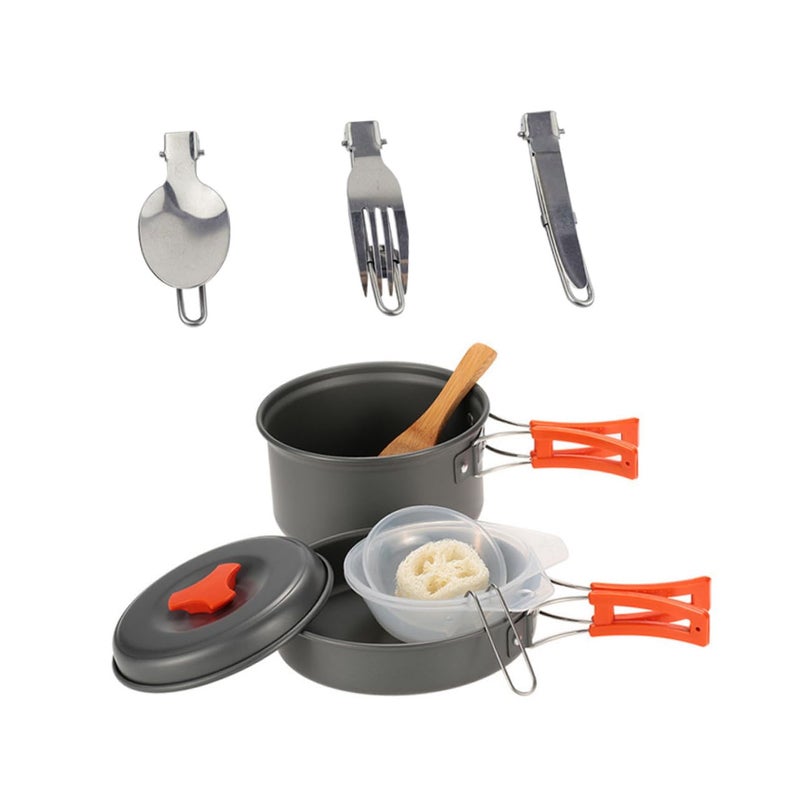 Lightweight Compact Camping Cookware Set For 1 2 People With Pot And Cutlery - Image 2