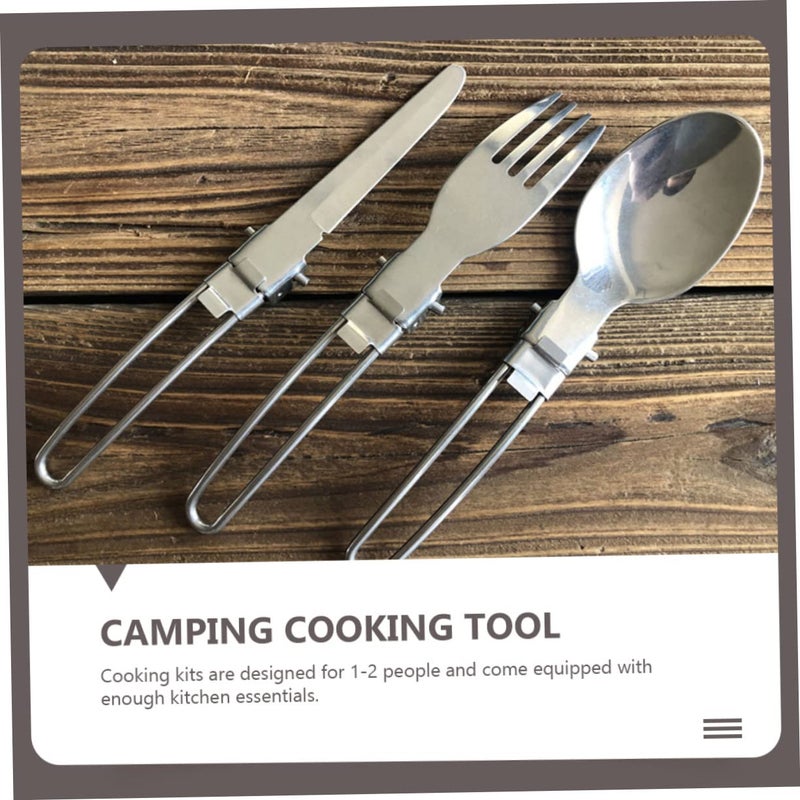 Lightweight Compact Camping Cookware Set For 1 2 People With Pot And Cutlery - Image 3