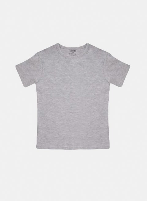 تيشيرت أولاد بياقة مستديرة وأكمام قصيرة من الليكرا