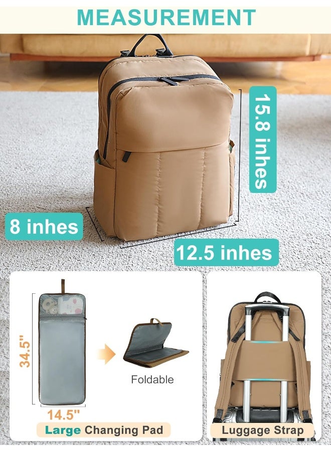 MOMINSIDE حقيبة ظهر مومينسايد للحفاضات - حقيبة حفاضات كبيرة مبطنة - Image 5