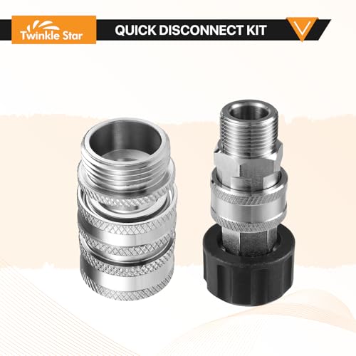Twinkle Star Pressure Washer Adapter Set, Stainless Steel Quick Disconnect Kit, M22 14 mm Quick Connect Swivel to 3/8'' Quick Connect Fittings, 3/4" to Quick Release 8 Sets - Image 4