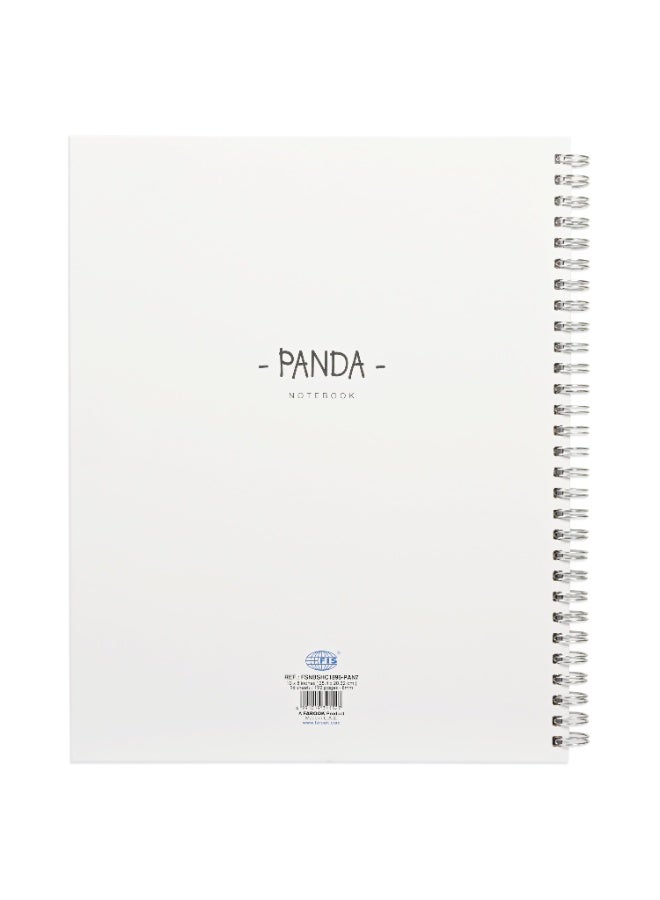 FIS دفتر حلزوني مزدوج، غلاف صلب، حجم 10x8 بوصة، خطوط فردية 8 مم، 96 ورقة، 192 صفحة، عبوة من 5 قطع، تصميم غلاف باندا 7-FSNBSHC1896-PAN7 - Image 5