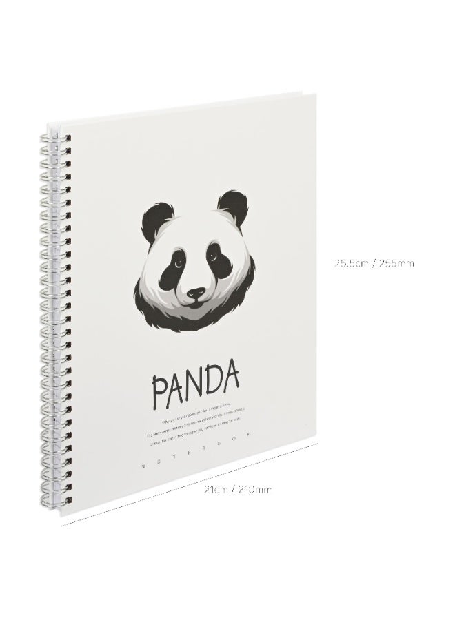 FIS دفتر حلزوني مزدوج، غلاف صلب، حجم 10x8 بوصة، خطوط فردية 8 مم، 96 ورقة، 192 صفحة، عبوة من 5 قطع، تصميم غلاف باندا 7-FSNBSHC1896-PAN7 - Image 3