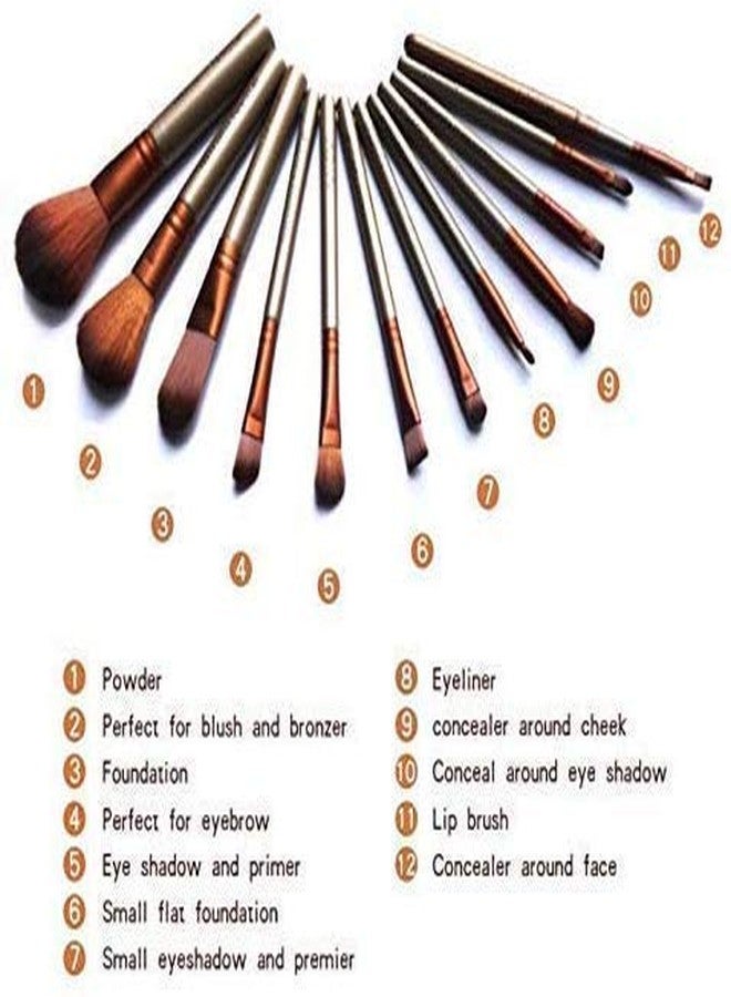 Lele? Makeup Brushes Kit with A Silver Storage Box - Set of 12 - Image 4