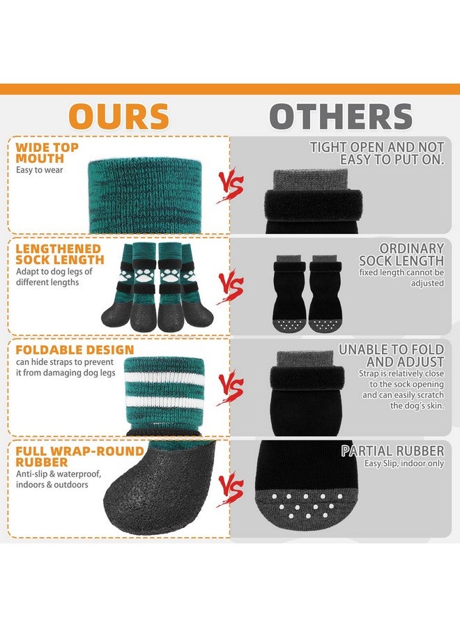 KOOLTAIL Anti Slip Dog Socks To Prevent Licking Paws For Hot/Clod Pavement, Waterproof Long Snow Dog Boots&Paw Protectors With Strap Traction Control For Hardwood Floor For Small Medium Large Dogsxl - Image 5