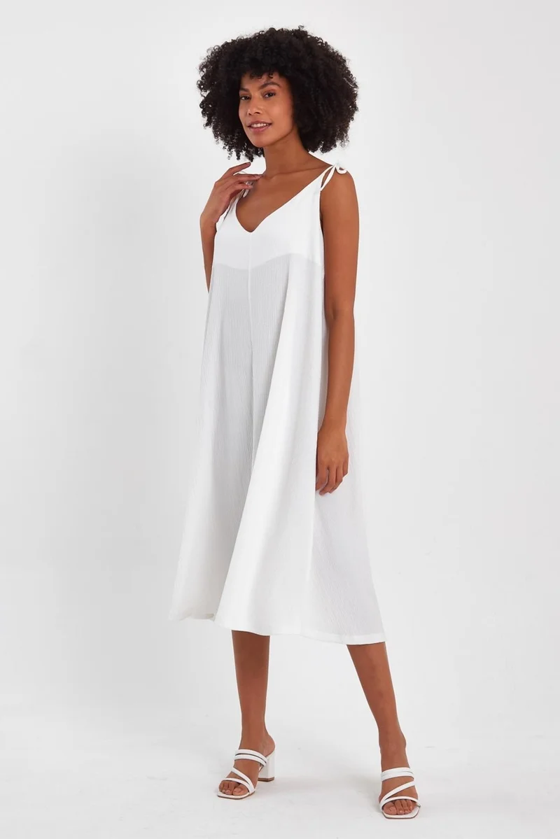 Alexander Gardi Tie-Strap Midi Dress