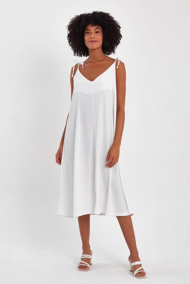 Alexander Gardi Tie-Strap Midi Dress