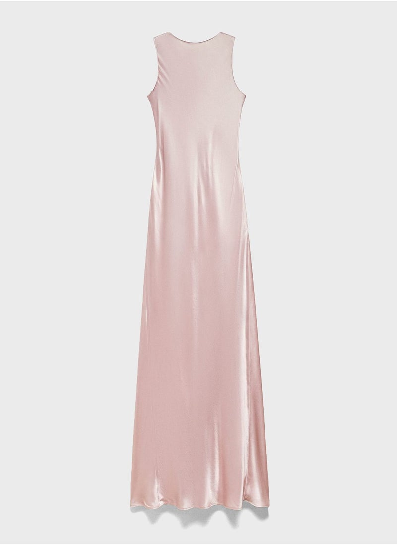 MANGO - Open Back Satin  Dress - Image 1
