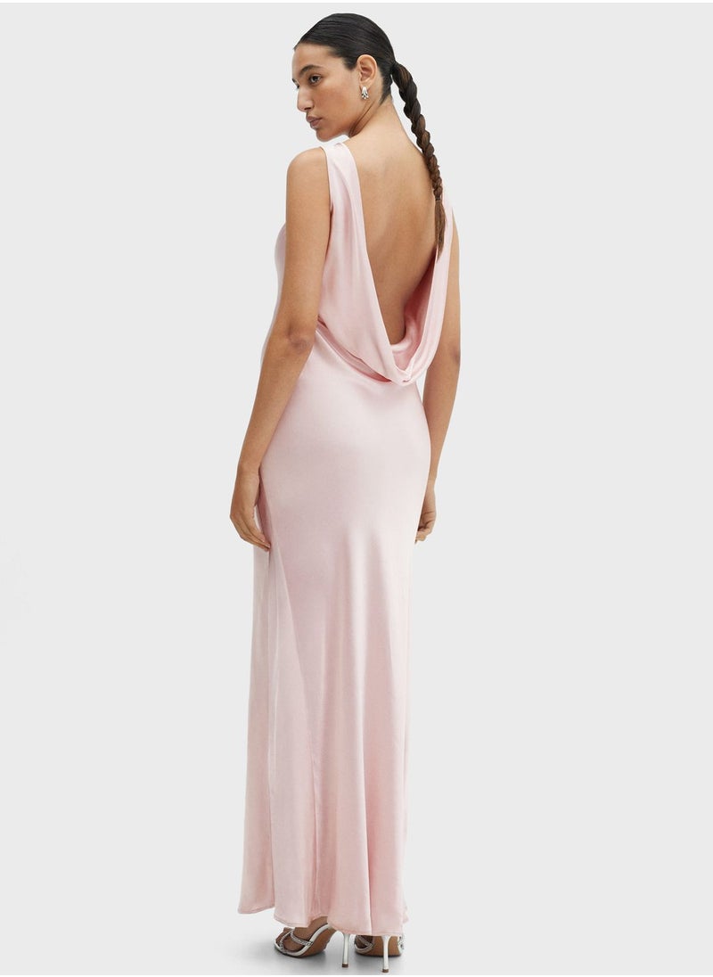 MANGO - Open Back Satin  Dress - Image 1