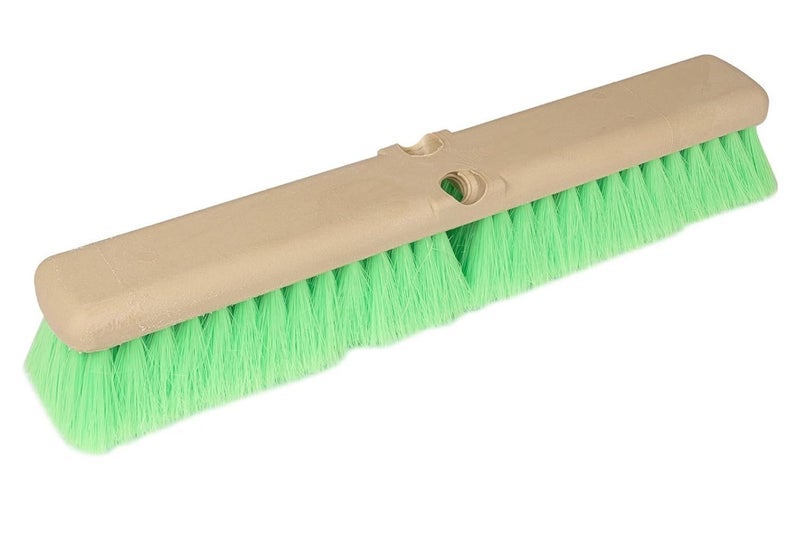Teravan Green Obround Flow Through Scrub Brush for Cleaning-Car Wash Brush with Very Soft Bristles-Cleaning Brush for RVs, Trucks, Boats, Windows and Floors (18-Inch)