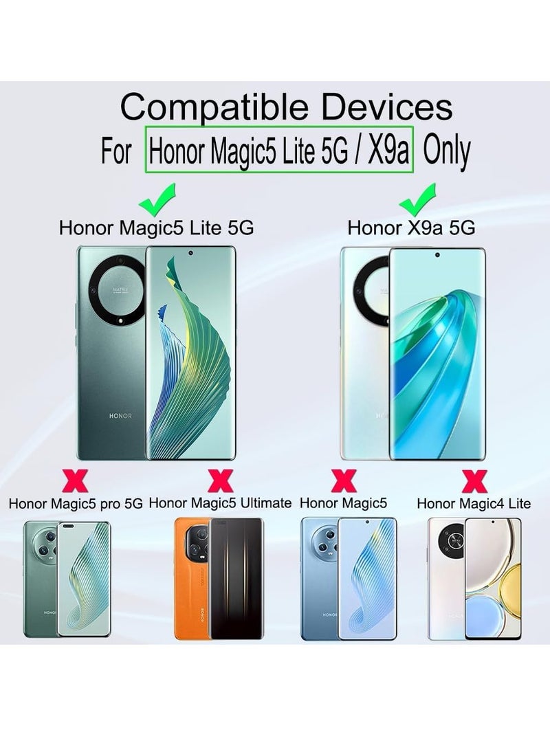 2 Pcs Screen Protector For Honor X9a 5G/Honor Magic 5 Lite 5G 6.67"(Not For HONOR Magic5 Pro 5G 6.81"),Flexible TPU Film,With 1Pc Camera Lens Protector,1Pc Back Film[Easy to install]  - Image 2