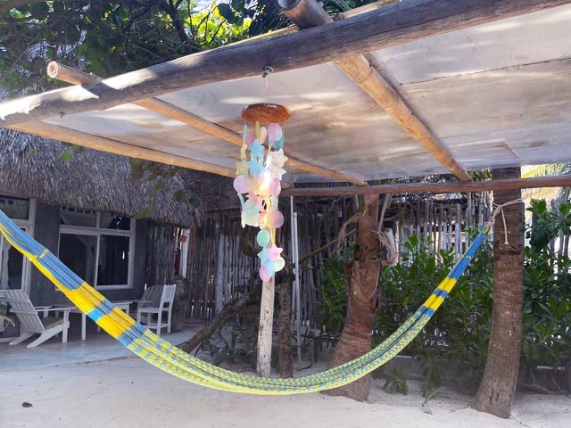 CraftCurl Capiz Shell Wind Chimes, Handmade Memorial Wind Chime with Melodious Sound, Sturdy Wood Top, Multicolor - Image 3