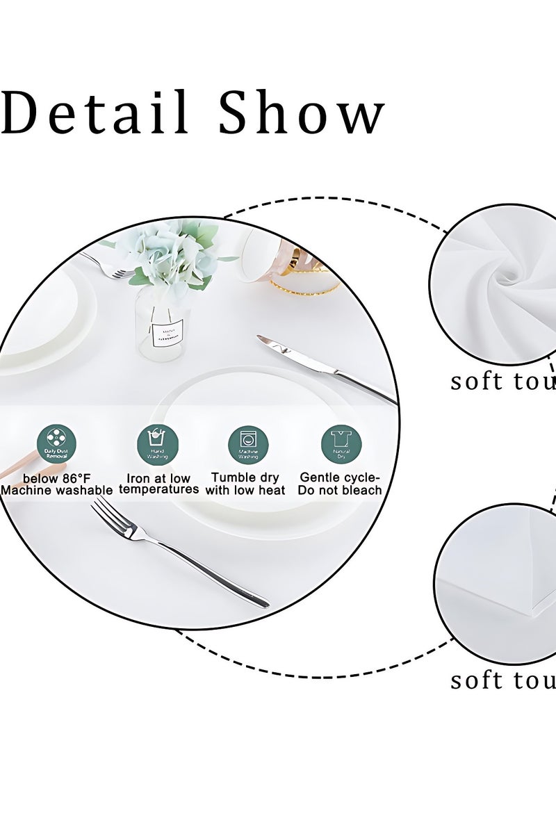 أوجا مفرش طاولة مستطيل - 140x200 سم - مفرش طاولة مقاوم للماء، مضاد للتجعد، مقاوم للماء والزيوت، غطاء طاولة لغرفة الطعام، للمناسبات والحفلات والولائم والعطلات والعشاء (لون كريمي) - Image 3