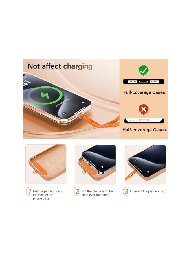 Green Tiger Hand Wrist Strap Lanyard, Adjustable Phone Wrist Strap, Universal Cell Phone Multifuctional Patch Lanyards Compatible with Most Smartphones for Women and Men (Orange Color) - Image 4