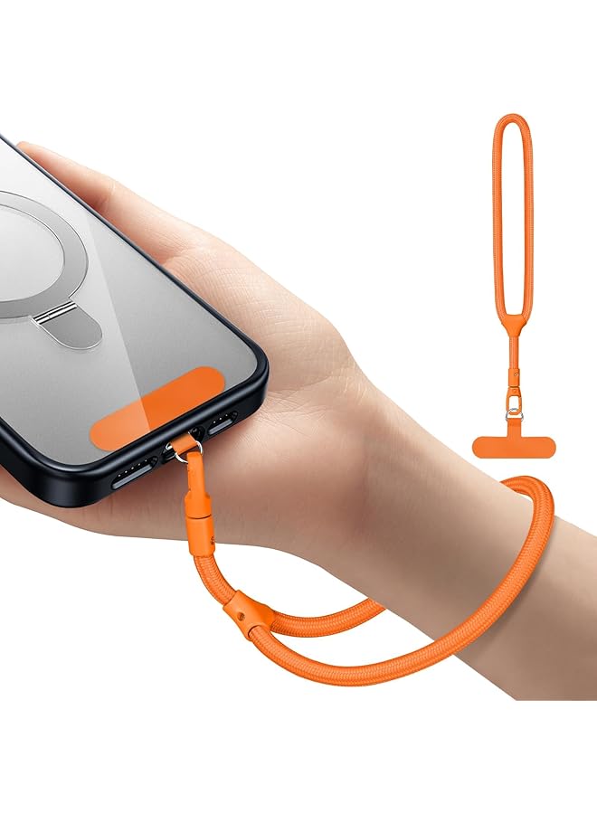 Green Tiger Hand Wrist Strap Lanyard, Adjustable Phone Wrist Strap, Universal Cell Phone Multifuctional Patch Lanyards Compatible with Most Smartphones for Women and Men (Orange Color) - Image 1