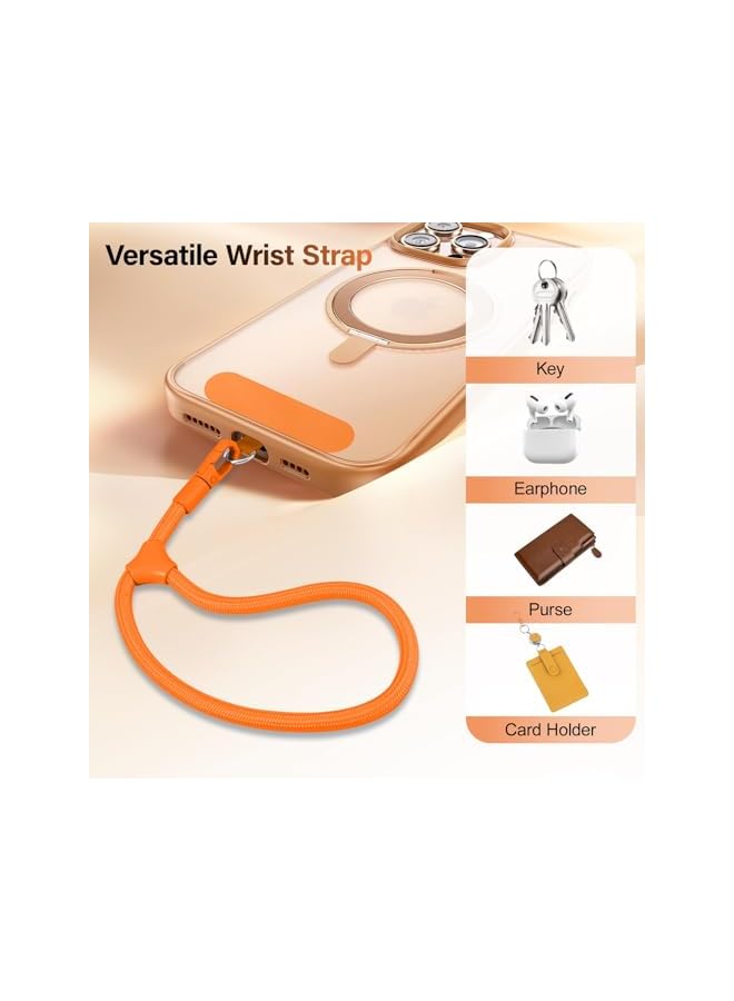 Green Tiger Hand Wrist Strap Lanyard, Adjustable Phone Wrist Strap, Universal Cell Phone Multifuctional Patch Lanyards Compatible with Most Smartphones for Women and Men (Orange Color) - Image 2