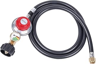 GasSaf GasSaf 5FT Adjustable Propane Regulator, High Pressure Propane Regulator Hose with Gauge Suitable for Burners,Turkey  - Image 1