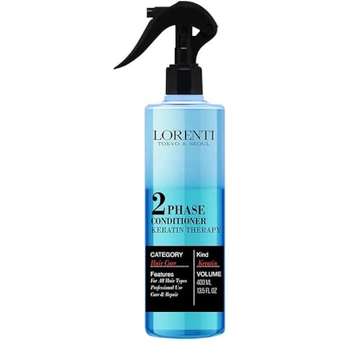 LORENTI TOKYO & SEOUL 2-PHASE HAIR CONDITIONER, 400 ML, KERATIN, HAIR TREATMENT, SPRAY TREATMENT, DETANGLING LEAVE IN SPRAY CONDITIONER FOR NORMAL TO DRY HAIR, TWO PHASE CONDITIONER - Image 2