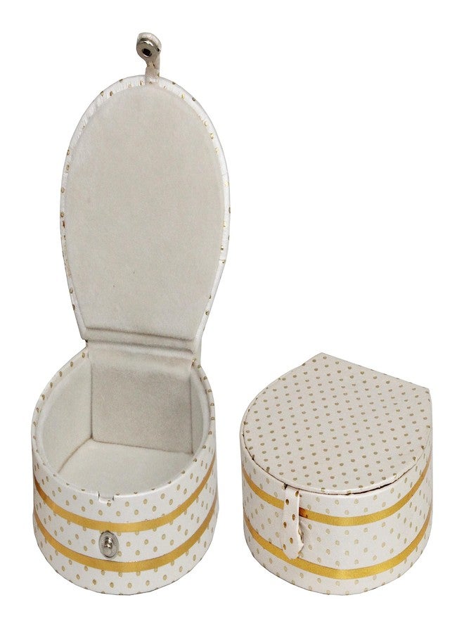 لوسيس صندوق تخزين مجوهرات من الجلد الصناعي من لوسيس، مناسب للخواتم والأقراط والقلائد، منظم ملابس مثالي لحفلات الزفاف والخطوبة وعيد الحب، عبوة من قطعتين، لون كريمي - Image 1