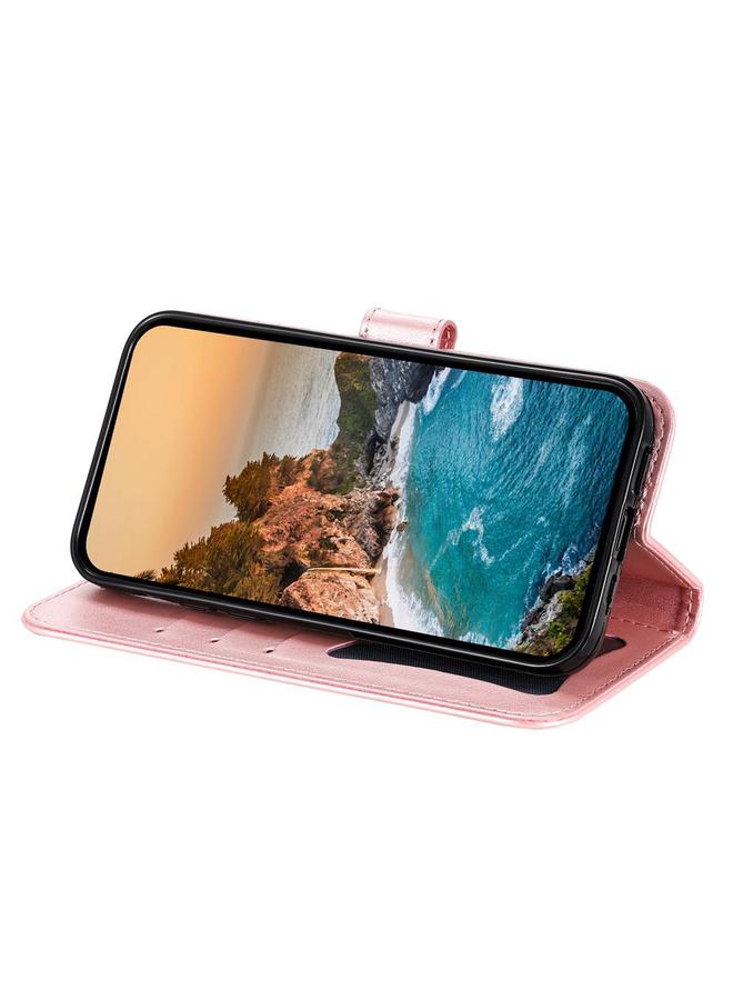 إيروريكس جراب لهاتف vivo Y29 4G مصنوع من الجلد ومزخرف بزهرة ذات سبع بتلات - Image 4