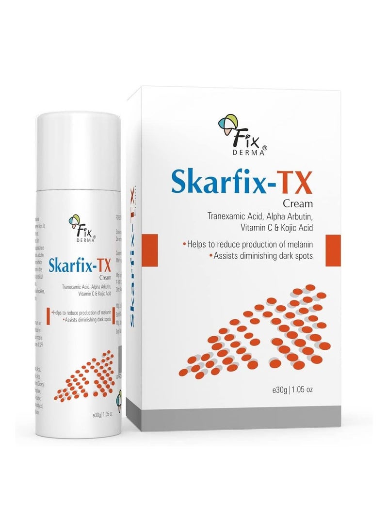 FIXDERMA Fixderma 10% Tranexamic Acid + 2% Kojic Acid + 1% Arbutin SKARFIX -TX Face Cream For Melasma | Pigmentation Removal Cream | Uneven Skin Tone, Help to Reduces Dark Spots and Blemishes - 30 gm  - Image 1