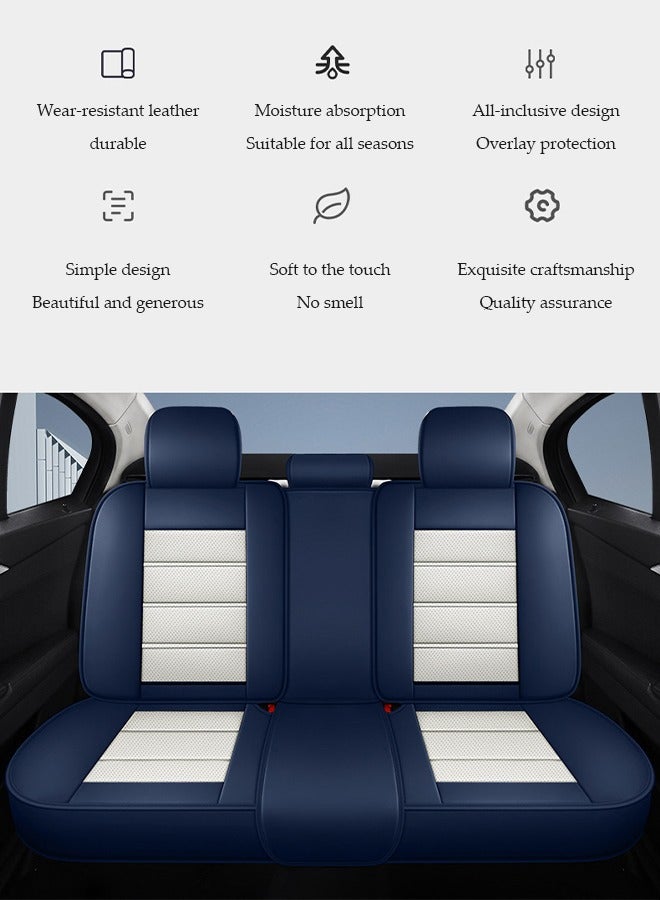 DUNISO Car Seat Cover, Universal Fully Wrapped Seat Cushion, Artificial Leather Car Backrest Seat Cover, Equipped With Headrest, Wear Resistant And Anti Slip, Suitable For All Seasons, Suitable For Most Car Seats  - Image 4
