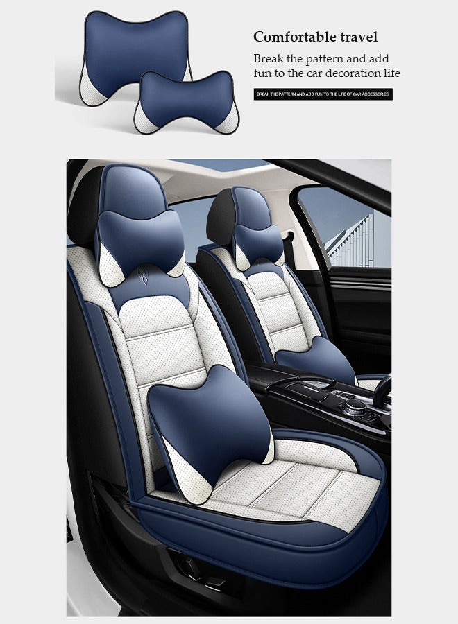 DUNISO Car Seat Cover, Universal Fully Wrapped Seat Cushion, Artificial Leather Car Backrest Seat Cover, Equipped With Headrest, Wear Resistant And Anti Slip, Suitable For All Seasons, Suitable For Most Car Seats  - Image 5