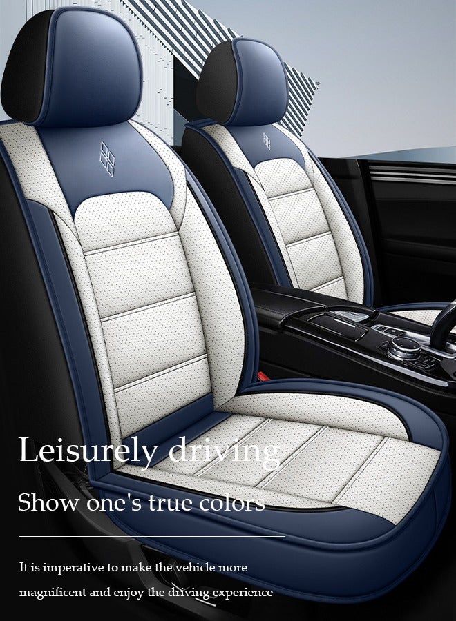 DUNISO Car Seat Cover, Universal Fully Wrapped Seat Cushion, Artificial Leather Car Backrest Seat Cover, Equipped With Headrest, Wear Resistant And Anti Slip, Suitable For All Seasons, Suitable For Most Car Seats  - Image 3