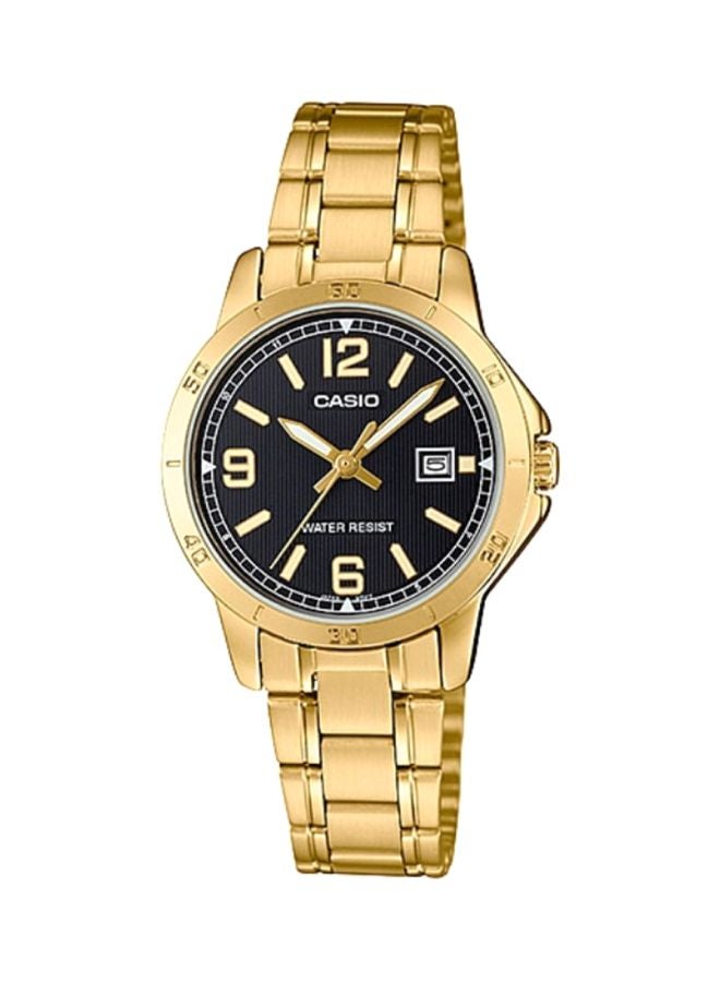 CASIO Women Water Resistant Stainless Steel Round Shape Analog Watch 4549526251757 - 30 mm - Gold - Image 1