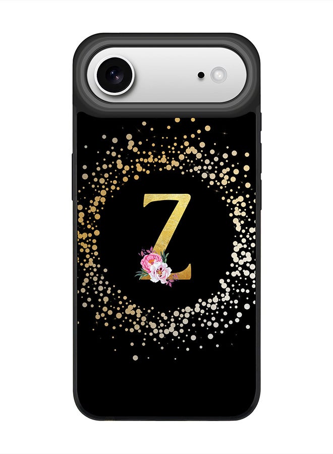 Stylizedd iPhone Air Case, [Compatible with MagSafe] Slim Magnetic cover Phone Case iPhone Air -Custom Monogram Floral - Z ( Black ) - Image 1