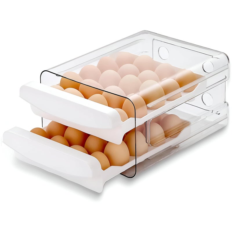 Fresh Egg Container - Innovative double-layer egg holder that maximizes space and keeps your eggs safe, ideal for home kitchens and egg enthusiasts alike.