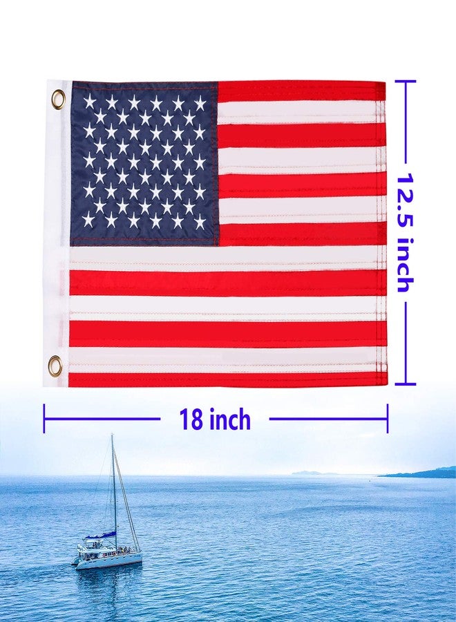 HOOSUN American Flag 12.5" x 18" Boat Flag Embroidered Stars USA Flag Boat Marine Bike Car Flag Banner with 2 Brass Grommet,USA Flag for Indoor and Outdoor - Image 5