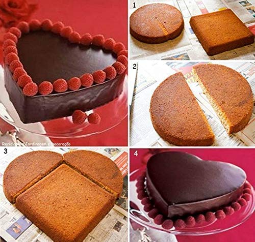 Shoping now 3 PCS Teflon Coated Spring Form Cake Mould Pan Set Heart Round and Square Shape Cake Maker Tin NonStick Cake Baking Tray Removable Cake Base Mould Pack of 3 PCS - Image 2