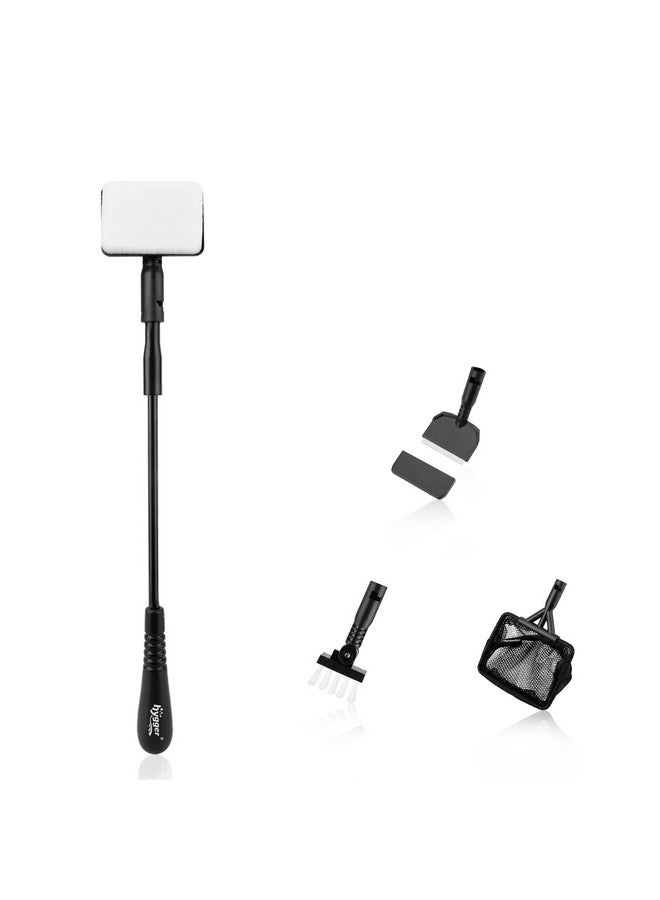 هايغر منظف حوض السمك الصغير، مجموعة أدوات تنظيف حوض السمك مع مقبض، مكشطة الأعشاب البحرية، شبكة صيد، فرشاة إسفنجية، فرشاة حائط (صغير) - Image 1