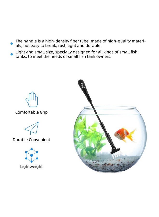 هايغر منظف حوض السمك الصغير، مجموعة أدوات تنظيف حوض السمك مع مقبض، مكشطة الأعشاب البحرية، شبكة صيد، فرشاة إسفنجية، فرشاة حائط (صغير) - Image 5