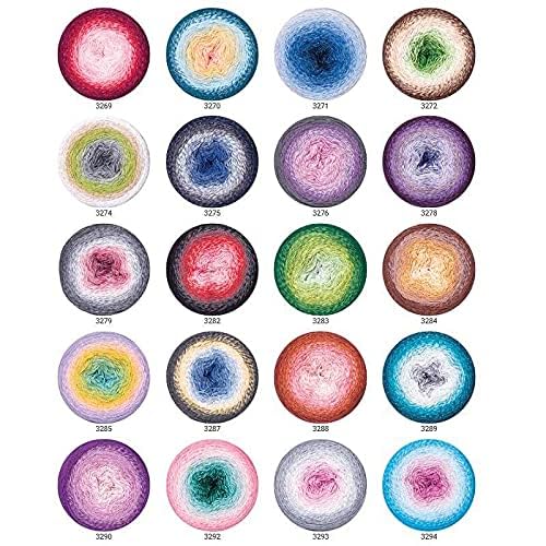 YarnArt Flowers Moonlight Glitter Cotton Yarn, Soft, Rainbow Crochet, Metallic Lurex handknit Shiny, Silvery Cake, Multicolor Cotton, 1 Skein Weight 9.17oz Lenght 393.7 inches, 1 Fine Yarn (3276) - Image 3