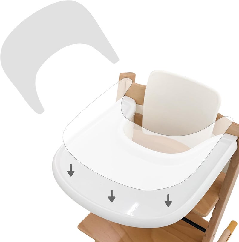 Gembebe Suction Solver Sticker for Stokke Tripp Trapp Tray  Safe Adhesive Placemat Enhances Suction for Bowls Plates Toys Baby High Chair Tray Shape 2pcs - Image 1